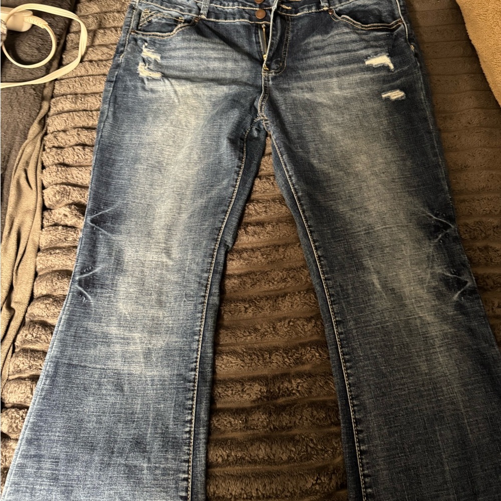 Classic Blue Distressed Women Jeans